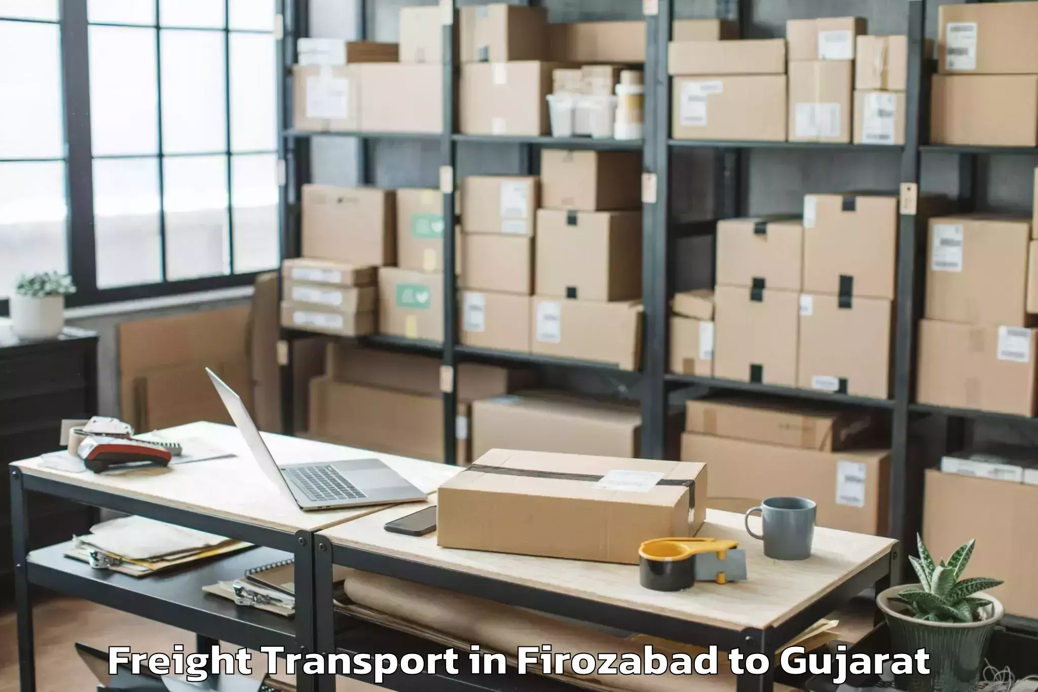 Top Firozabad to Jodiya Bandar Freight Transport Available